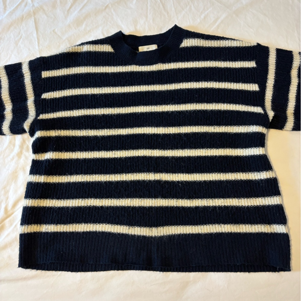Navy and White Striped Sweater